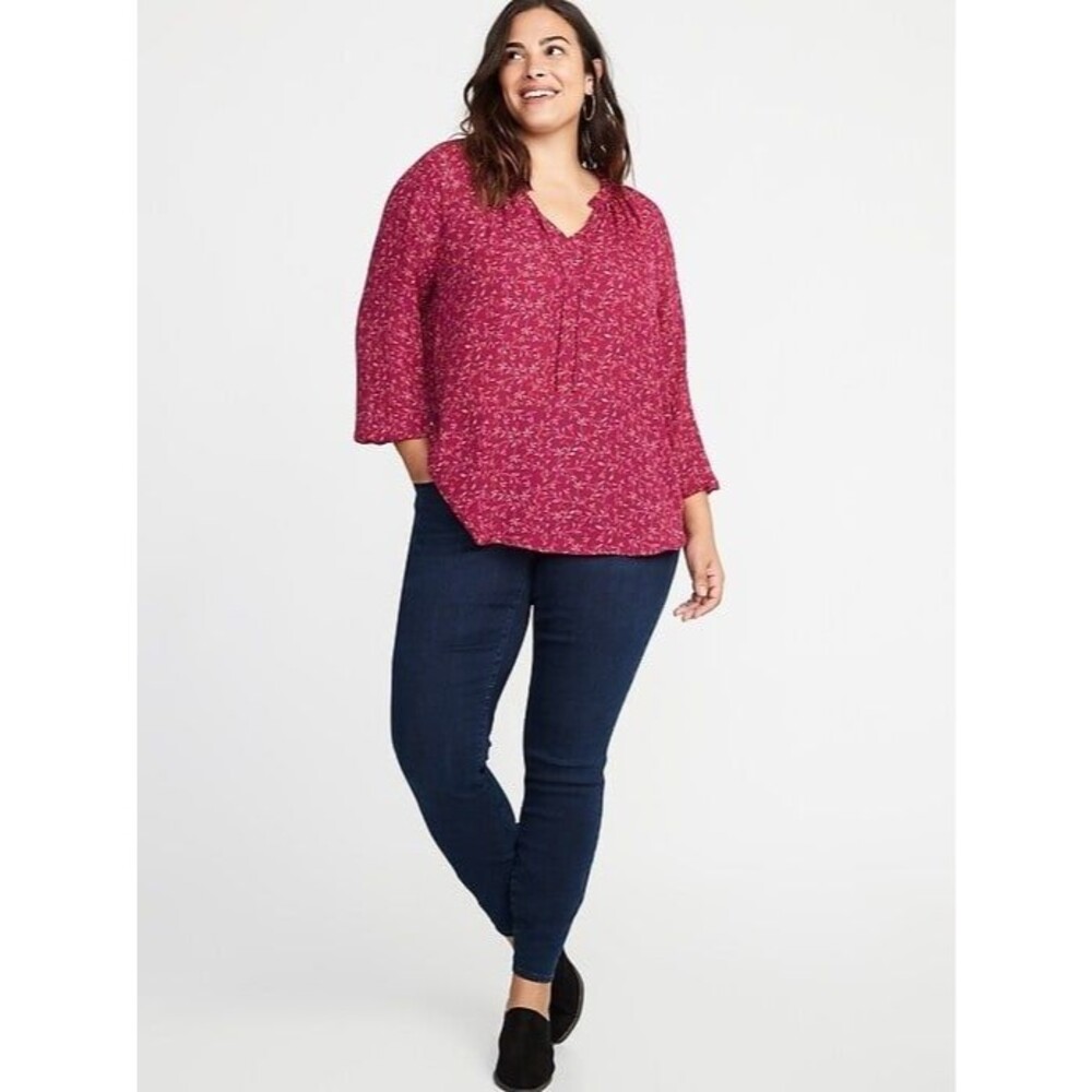 Old Navy ruffled tie neck georgette blouse in size Xl